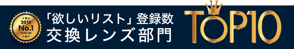 「欲しいリスト」登録数　交換レンズ部門TOP10