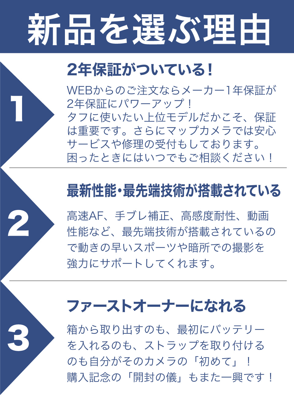 新品を選ぶ理由
