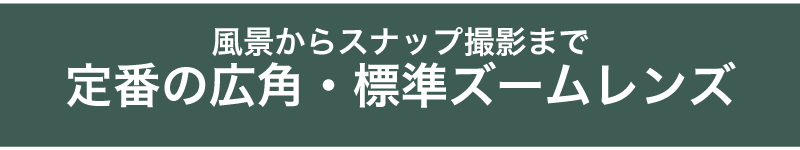 定番の広角・標準ズームレンズ