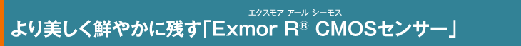 より美しく鮮やかに残す「Exmor R® CMOSセンサー」