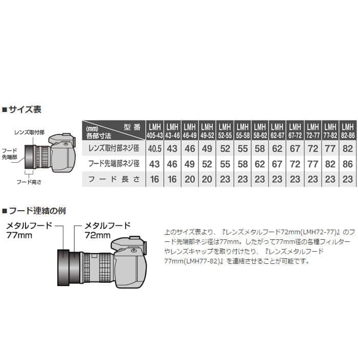 Kenko (ケンコー) レンズメタルフード レンズ側58mm フード先端側62mm ブラック