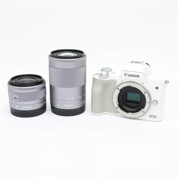 中古)Canon (キヤノン) EOS Kiss M ダブルズームキット ホワイト
