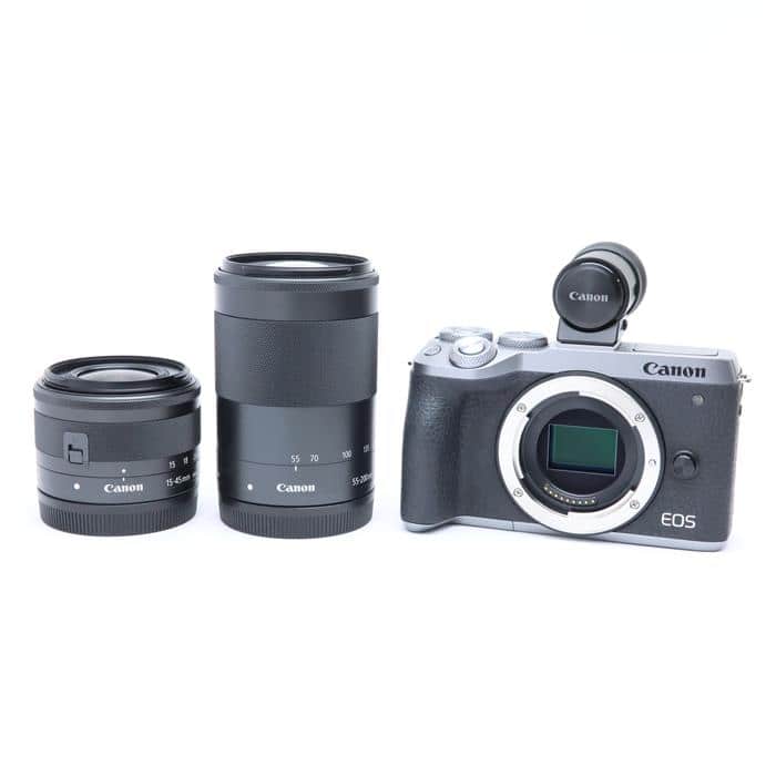 【美品】　Canon EOS  M6  ダブルズームキット EOS M Canon キヤノン M6 ダブルズームキット シルバー SDカード