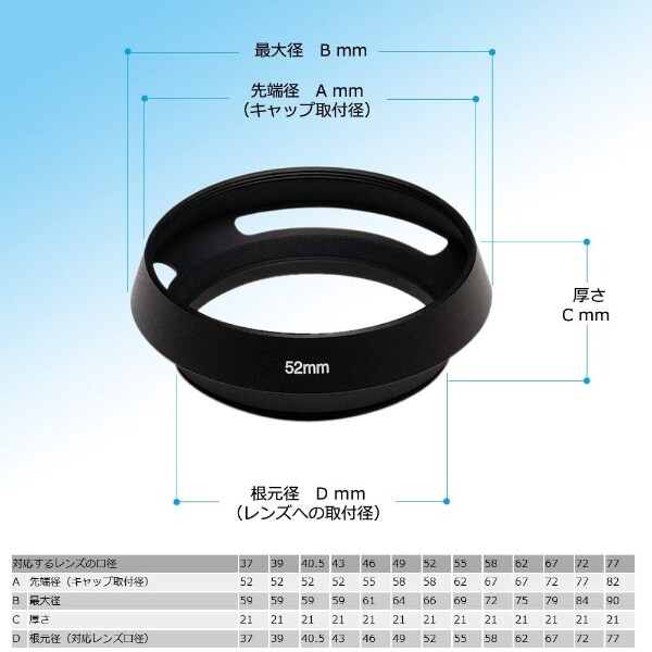 新品)F-Foto（エフフォト） クラシックフード 52mm（商品ID