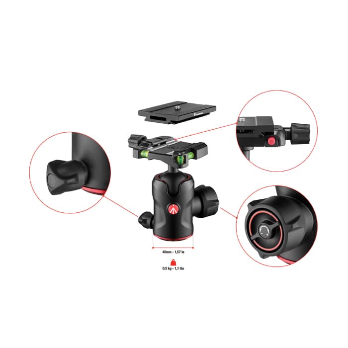 新品)Manfrotto (マンフロット) MH496 センターボール雲台Q6付き MH496