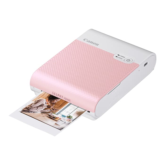 スタイリッシュシンプル Canon スマートフォン用プリンター SELPHY SQUARE QX10 ピンク(高耐久/シール紙/コンパクト) 通販 
