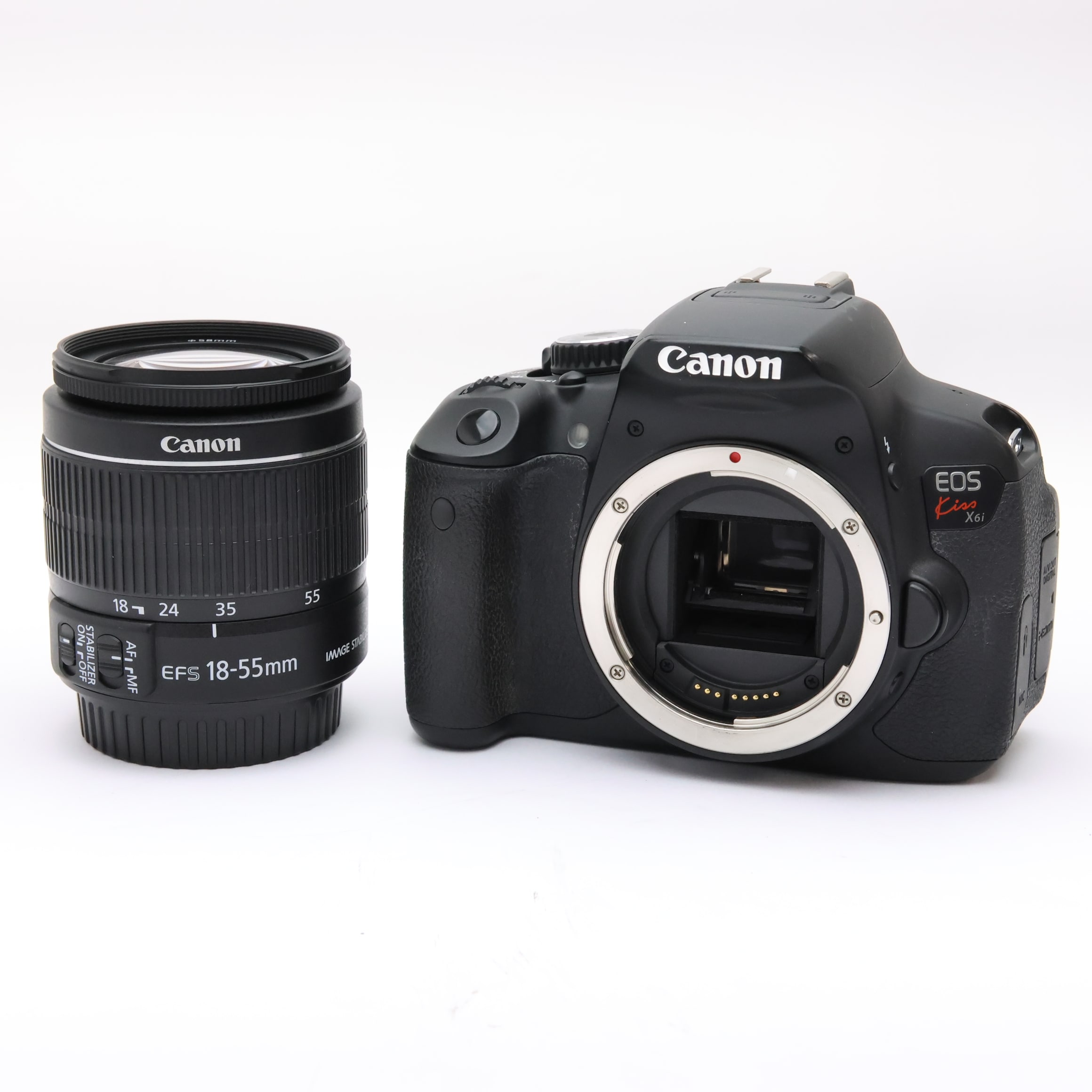 中古)Canon (キヤノン) EOS Kiss X6i EF-S18-55 IS II レンズキット 