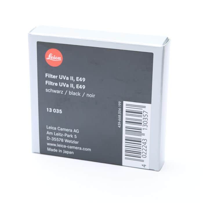 元箱付　ライカ E49 ブラック UVaフィルター Leica LEICA フィルター E49 UVA II スリム ブラック / ライカオンラインストア