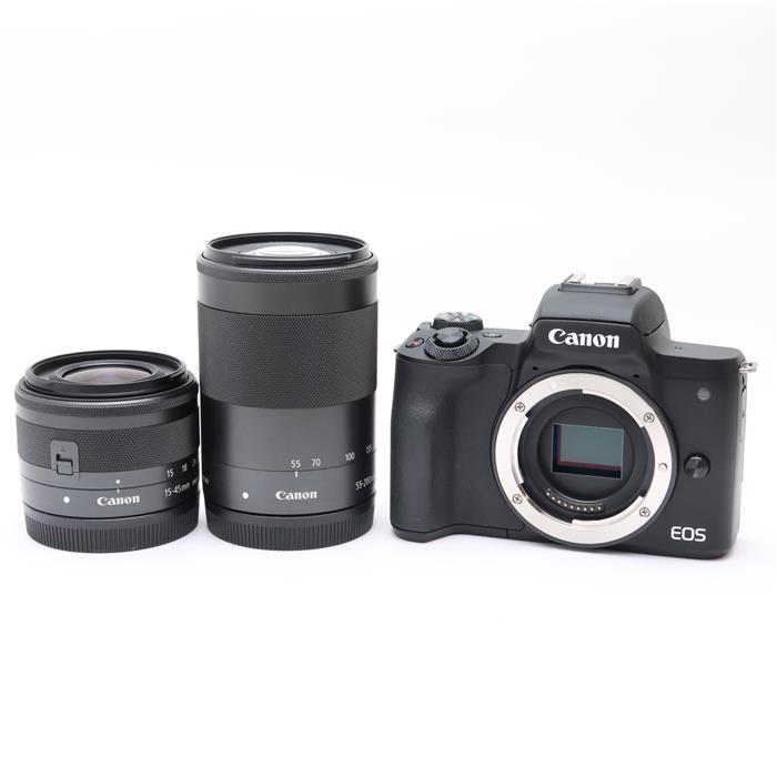 中古)Canon (キヤノン) EOS Kiss M2 ダブルズームキット ブラック