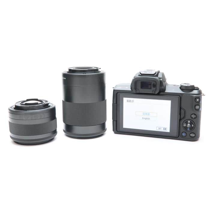 中古)Canon (キヤノン) EOS Kiss M ダブルズームキット ブラック