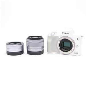 中古)Canon (キヤノン) EOS Kiss M ダブルレンズキット ホワイト（商品 