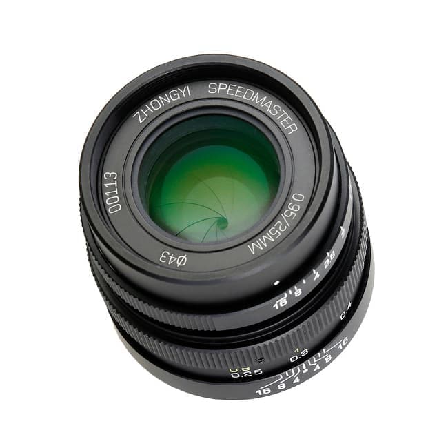 □マイクロフォーサーズ SPEEDMASTER 25mm T1.0#230104 SPEEDMASTER CINEMA 25mm T1.0 マイクロフォーサーズ用 | 中一光学