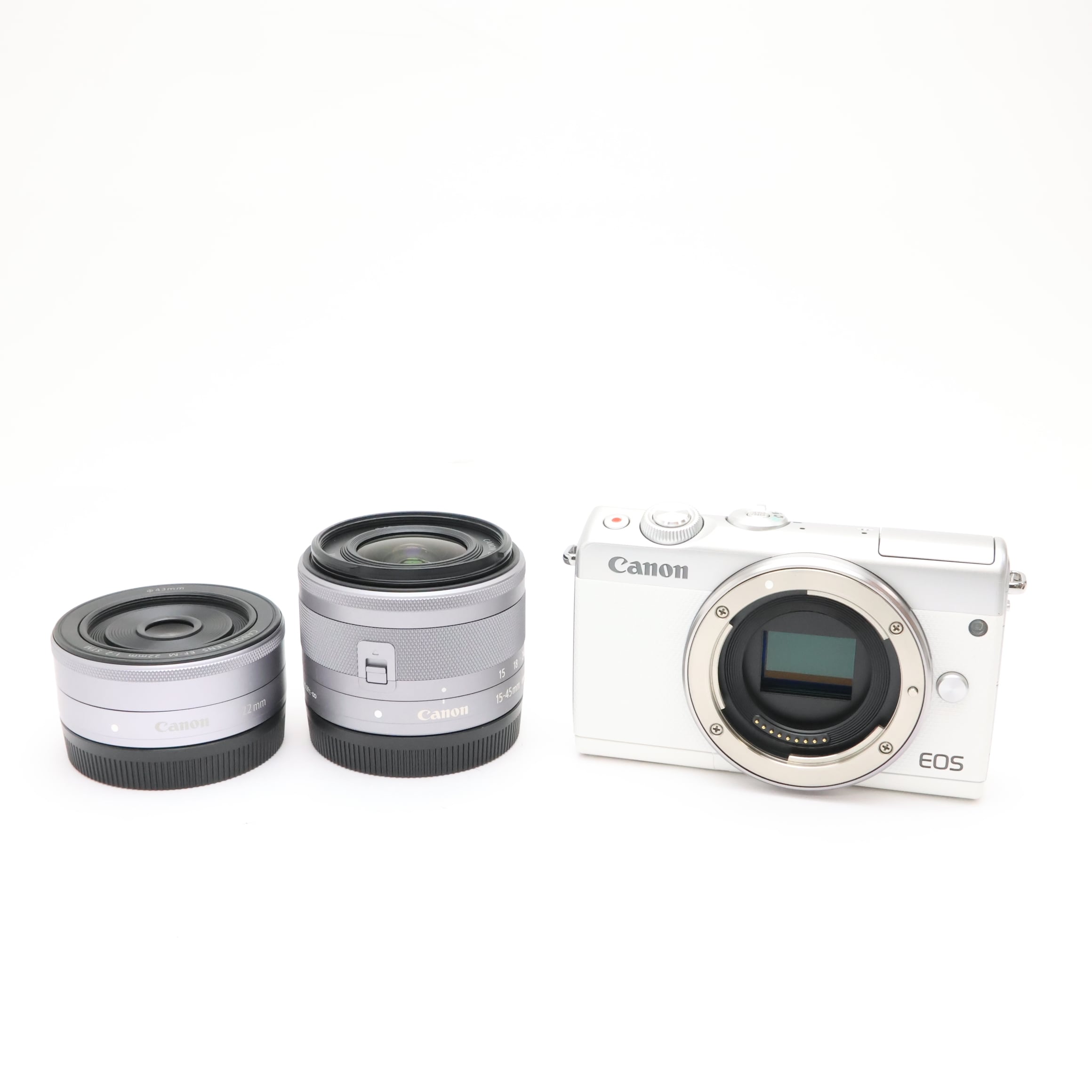 中古)Canon (キヤノン) EOS M100 ダブルレンズキット ホワイト（商品ID
