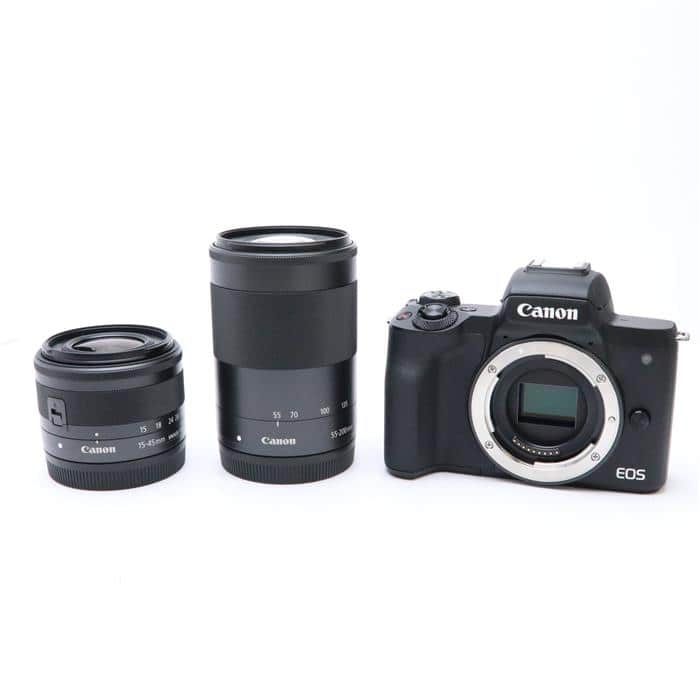 中古)Canon (キヤノン) EOS Kiss M2 ダブルズームキット ブラック（商品ID：3717016991471）詳細ページ  デジタルカメラ、ミラーレスカメラ、交換レンズの総合サイト｜マップカメラ