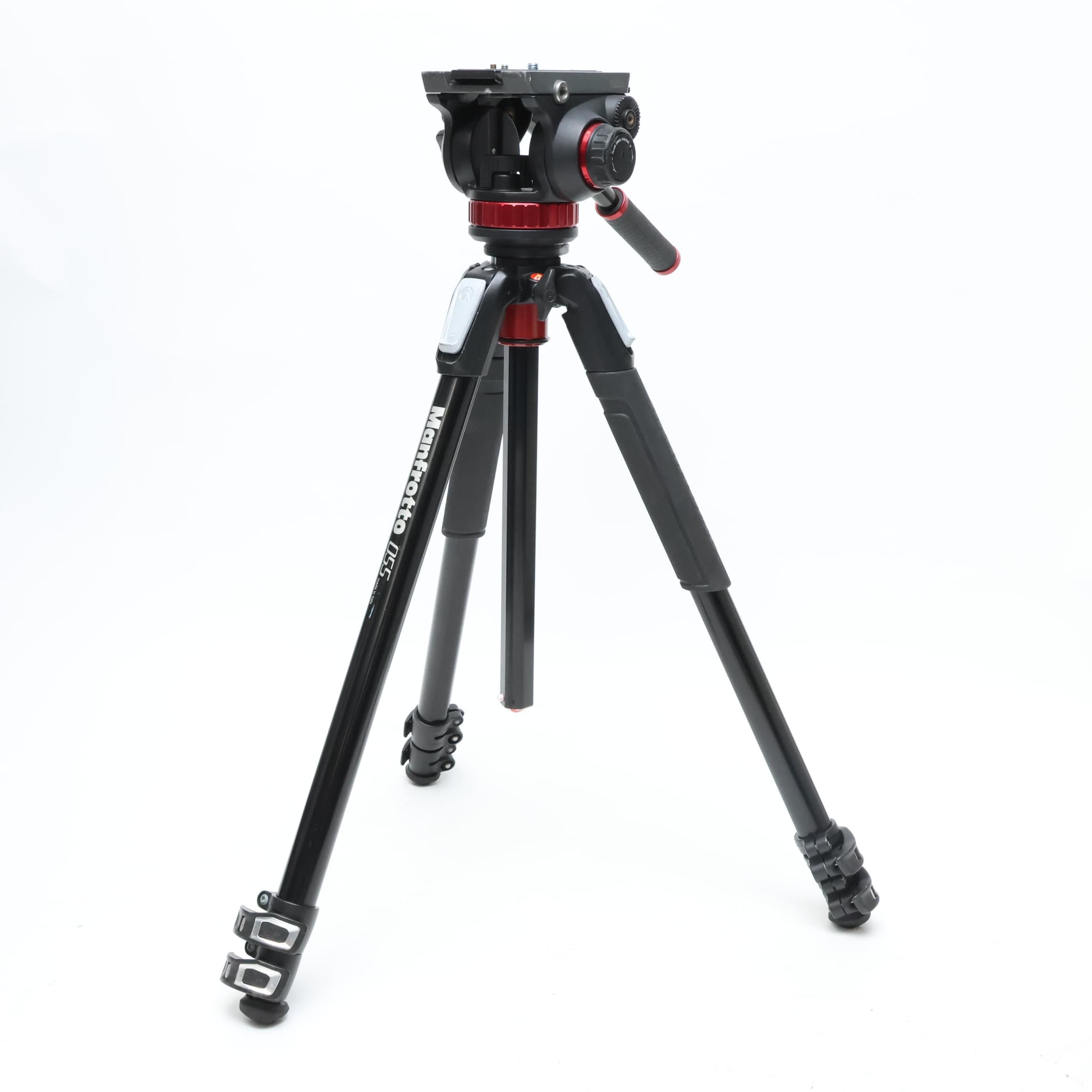 中古)Manfrotto (マンフロット) 055プロアルミニウム三脚3段+MVH502AH