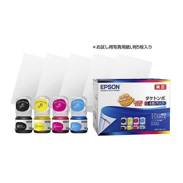 新品)EPSON (エプソン) インクボトル タケトンボ 4色パック TAK
