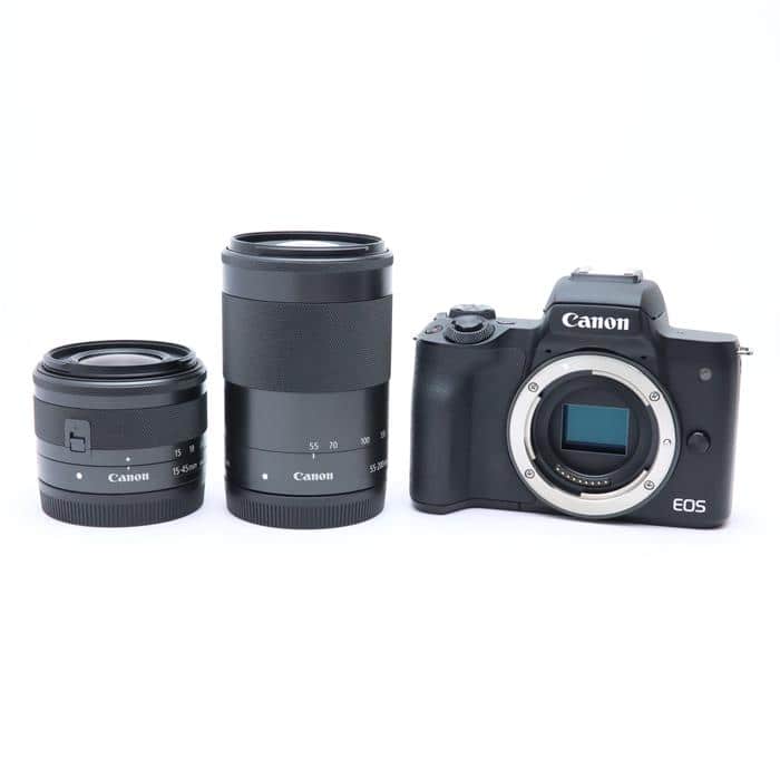 レビュー高評価の商品!の商品をすべて 中古)Canon (キヤノン) ブラック ダブルズームキット M Kiss EOS デジタルカメラ