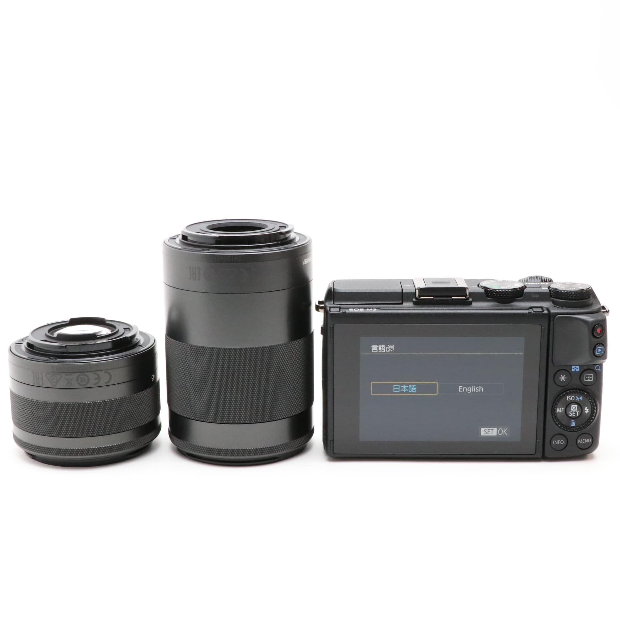 【中古】Canon キヤノン EOS M3 ブラック ダブルズームキット 元箱付き 中古)Canon (キヤノン) EOS M3 ダブルズームキット2 ブラック（商品ID