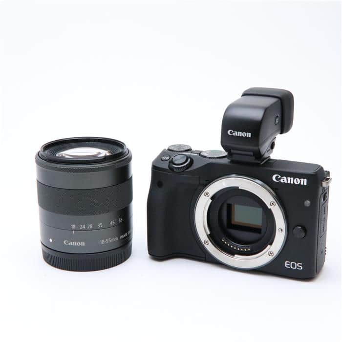 (中古)Canon (キヤノン) EOS M3 EF-M18-55 IS STM レンズEVFキット  ブラック（商品ID：3717015394549）詳細ページ | デジタルカメラ、ミラーレスカメラ、交換レンズの総合サイト｜マップカメラ