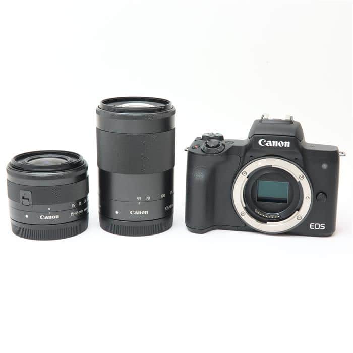中古)Canon (キヤノン) EOS Kiss M ダブルズームキット ブラック