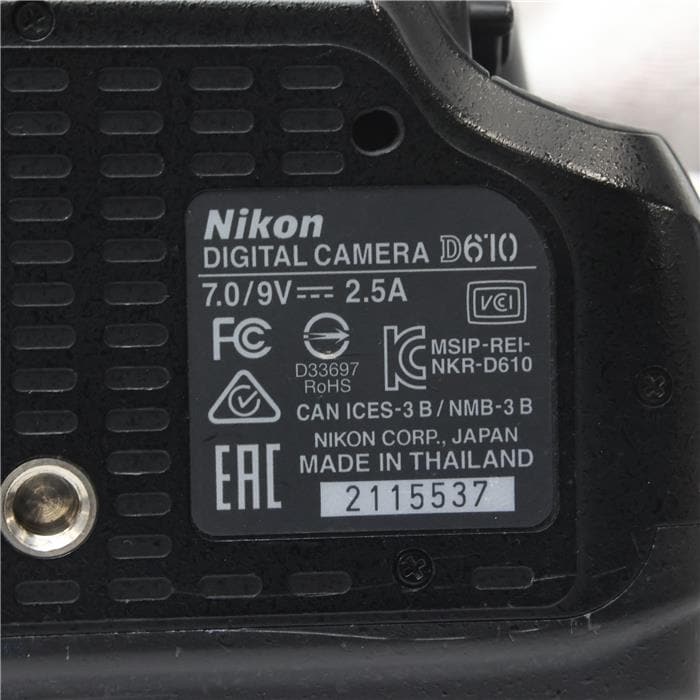 中古)Nikon (ニコン) D610 ボディ（商品ID：3717030696567）詳細ページ