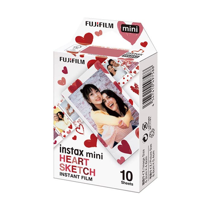 ハートスケッチ10枚60個セット×5 チェキ インスタントフィルム カラー instax mini HEART SKETCH(ハート