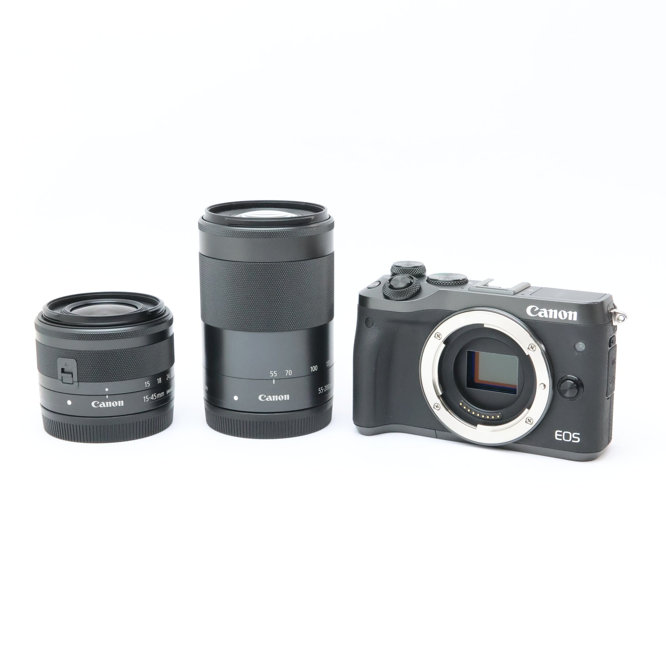 中古)Canon (キヤノン) EOS M6 ダブルズームキット ブラック（商品ID 