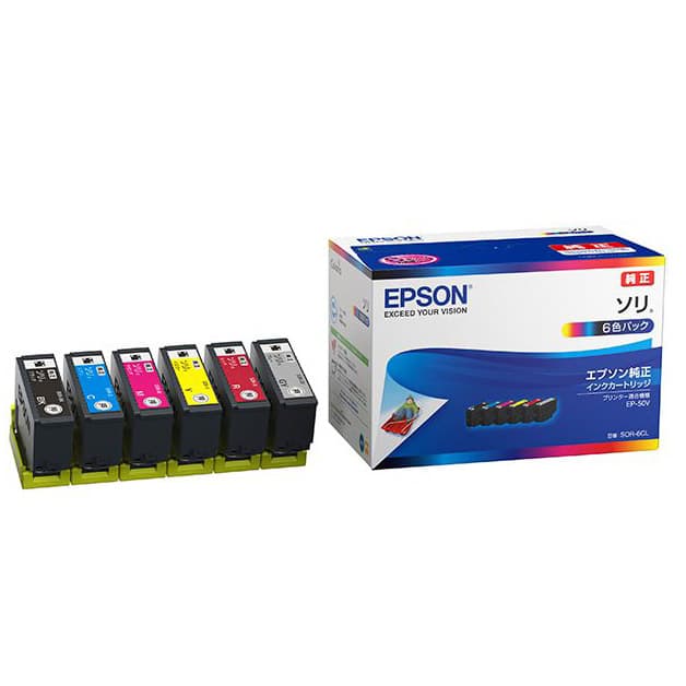 新品)EPSON (エプソン) インクカートリッジ ソリ 6色パック SOR-6CL