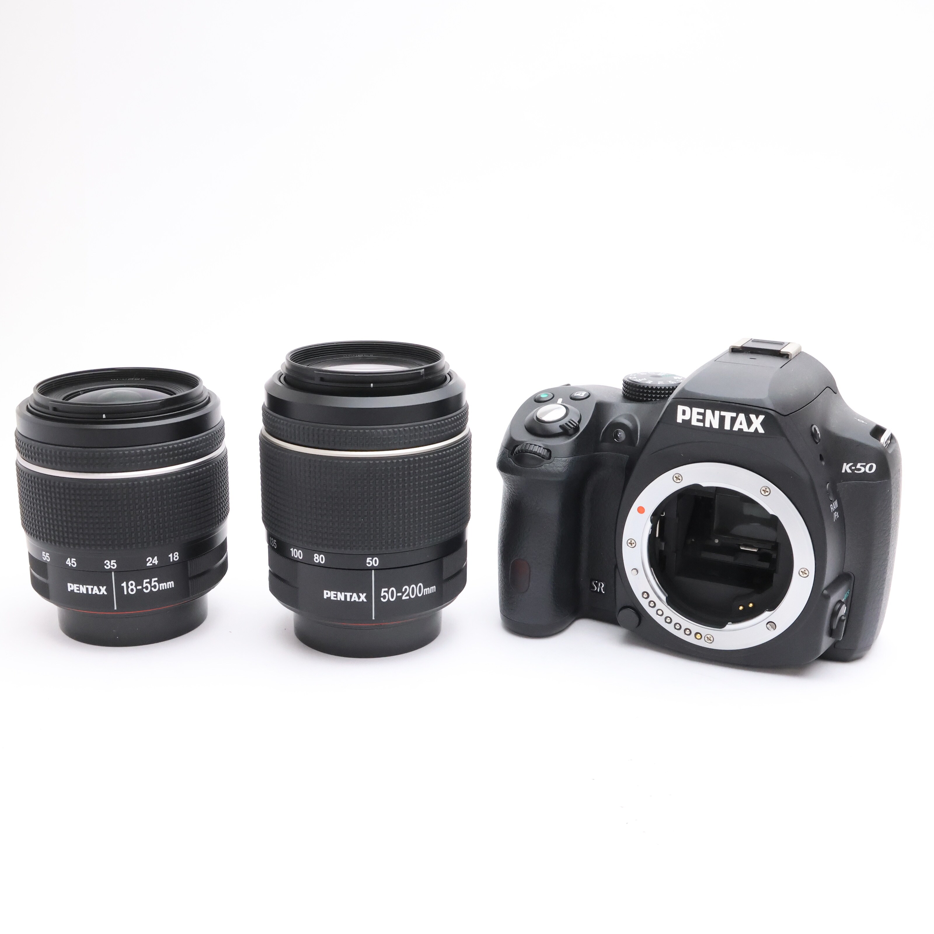 中古)PENTAX (ペンタックス) K-50 ダブルズームキット ブラック（商品 