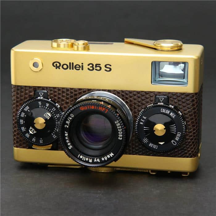 ★極上品★ ローライ Rollei 35S 元箱付き #584 ローライ35S ゴールド 元箱、ケース付 極上美品 - 日進堂カメラ