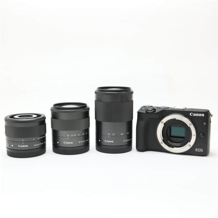 EOS M3+18-55mm+55-200mm+28mmマクロセット