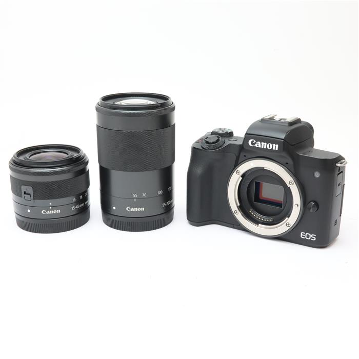 みやCanon EOS Kiss M ダブルズームキット ブラック 中古)Canon (キヤノン) EOS Kiss M ダブルズームキット ブラック