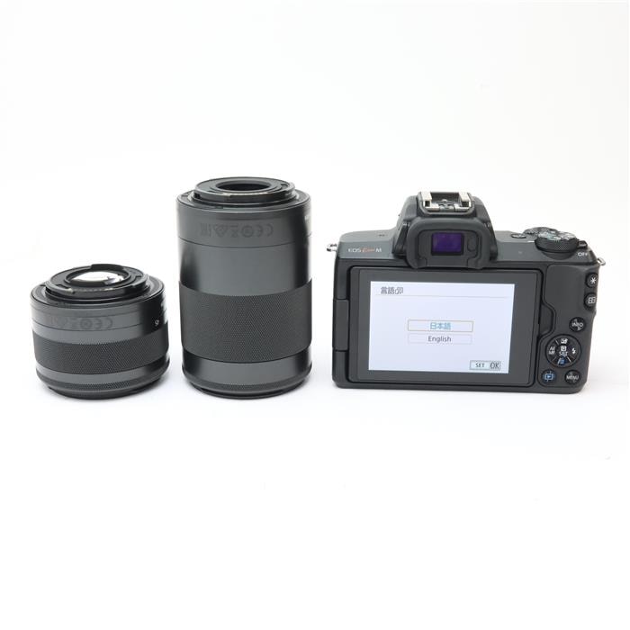 みやCanon EOS Kiss M ダブルズームキット ブラック 中古)Canon (キヤノン) EOS Kiss M ダブルズームキット ブラック