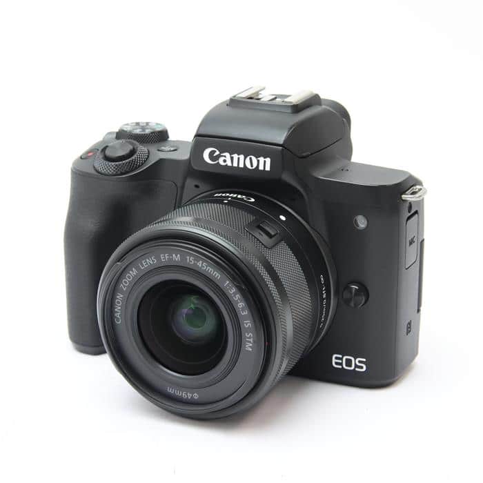 Canon キャノンEOS Kiss M ダブルズームキット　ブラック 中古)Canon (キヤノン) EOS Kiss M ダブルズームキット ブラック