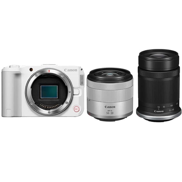 「美品」Canon EOS R50 ダブルズームセット バッテリー2個 バッグ付 新品)Canon (キヤノン) EOS R50 V ダブルズームキット ホワイト（商品