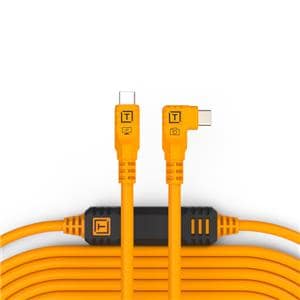 Tethertools (テザーツール) TetherPro USB-C to C ストレート トゥ ライトアングルケーブル(9.4m) CUC31RT2-ORG オレンジ メイン