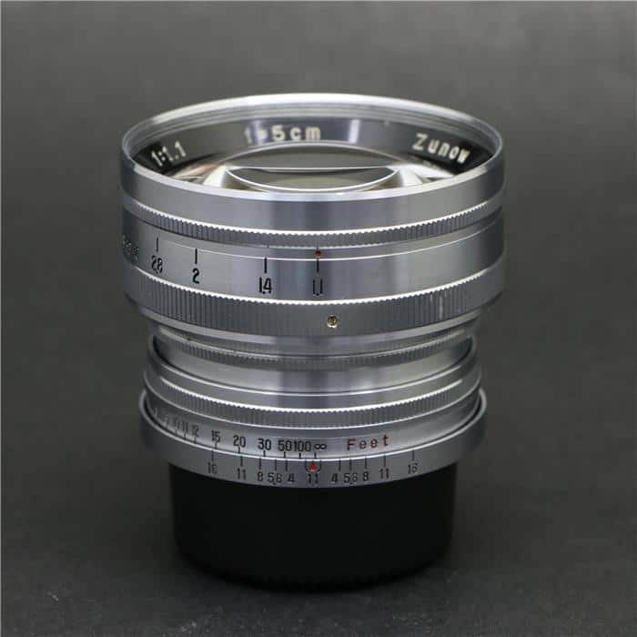Zunow (ズノー) 50mm F1.1 (ライカL) ※鏡筒オールシルバー