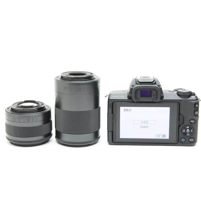 専門店メンテナンス済 CANON EOS KissM ダブルズームキットブラック