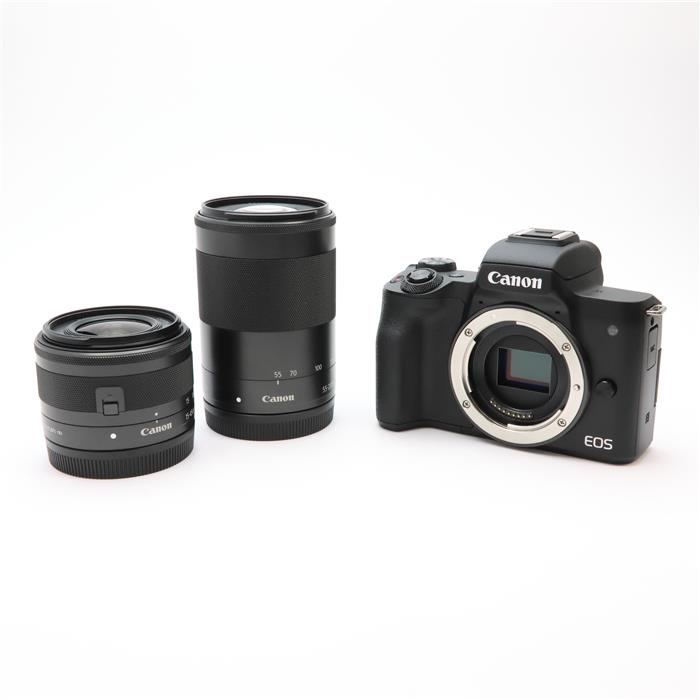 中古)Canon (キヤノン) EOS Kiss M ダブルズームキット ブラック（商品 
