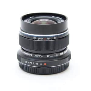 オリンパスM.ZUIKO　ED 12mm F 2.0 BLack 美品 Olympus M.Zuiko Digital ED 12mm f/2 Lens (Black) V311020BU001