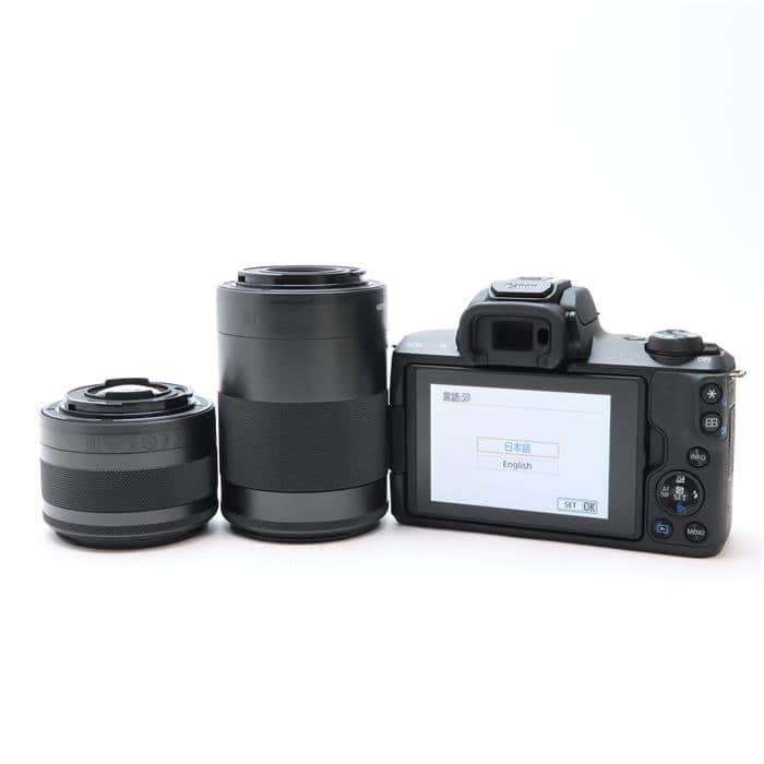 中古)Canon (キヤノン) EOS Kiss M ダブルズームキット ブラック（商品 