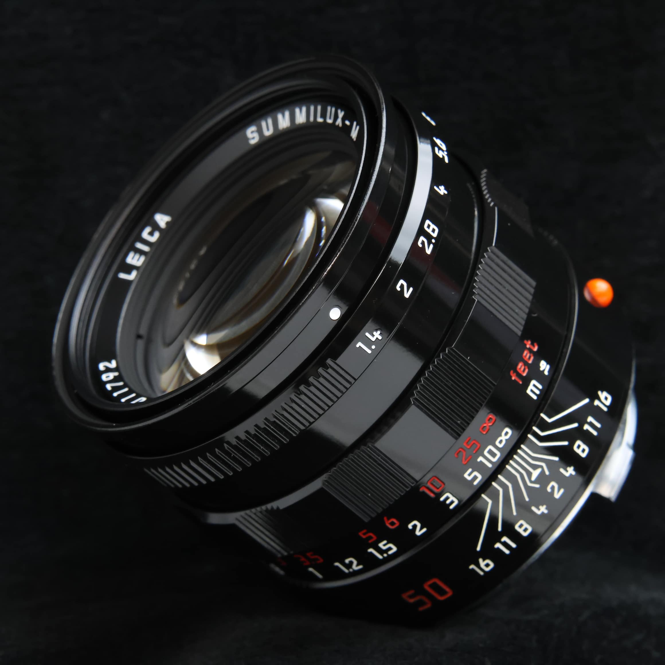 カメラ ライカ ズミルクス Summilux f1.4 50mmレンズ フード付 美品