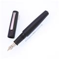 NAKAYA 中屋万年筆 万年筆 ライター ピッコロ 黒ヘアライン 超極細字 (染め分けペン先/マットロジウムメッキクリップ)