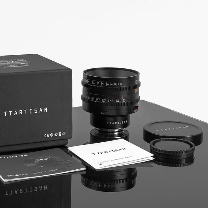 24時間限定価格！LeicaT TTArtisanレンズ2本、純正ケースセット 新品)銘匠光学 (めいしょうこうがく) TTArtisan 35mm T2.1 シネマ