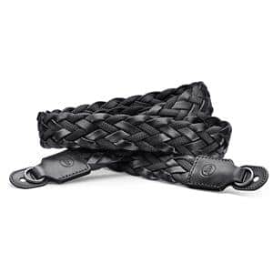 Leica (ライカ) キャリングストラップ平編みレーヨン＆レザー ブラック メイン