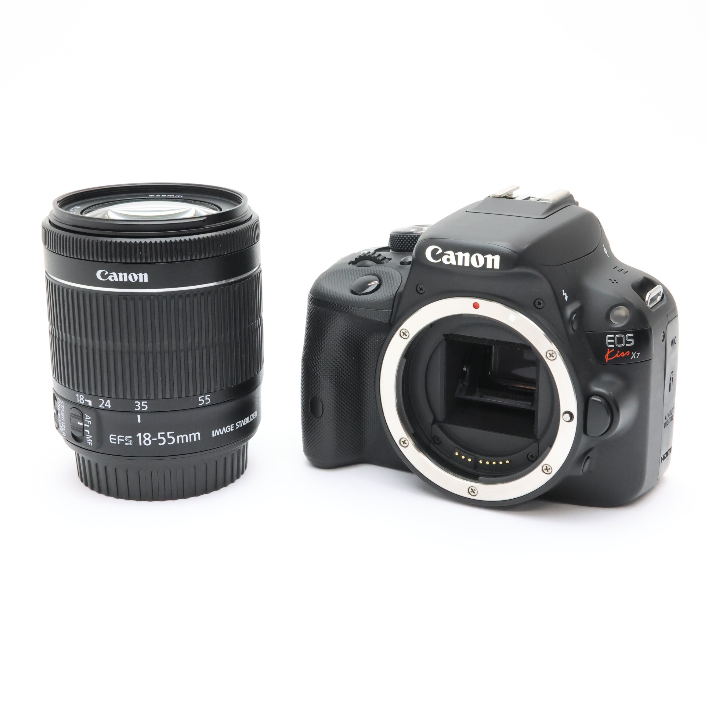 中古)Canon (キヤノン) EOS Kiss X7 EF-S18-55 IS STM レンズキット 