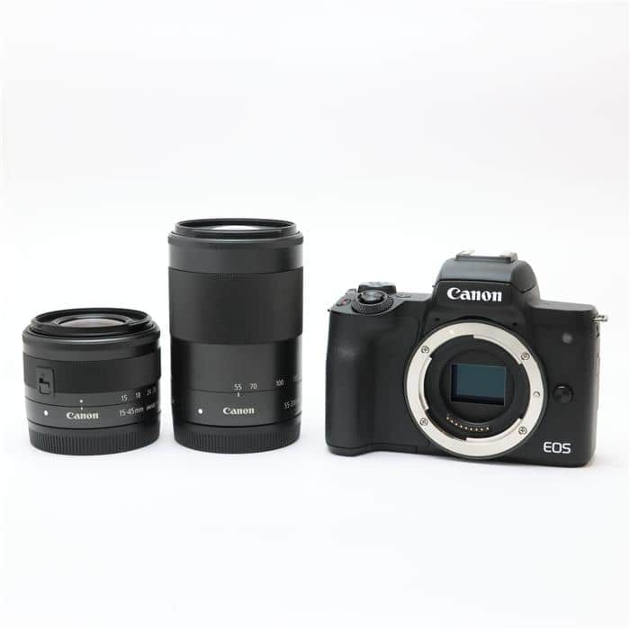 Canon EOS KissM2 ミラーレスカメラ 2レンズ付き+V30 MIC